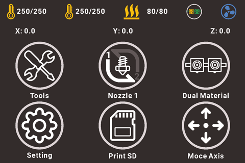 IDEX Firmware and UI from 3DPRINTERLLC